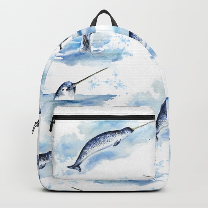 Watercolor Narwhals Backpack