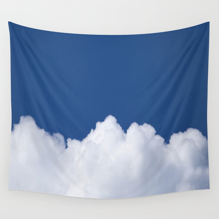 Semi Cloudy Day Fluffy White Cumulus On The Blue Sky Decor