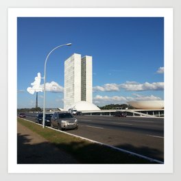 Brazil Photography - National Congress Building In Brasilia Art Print