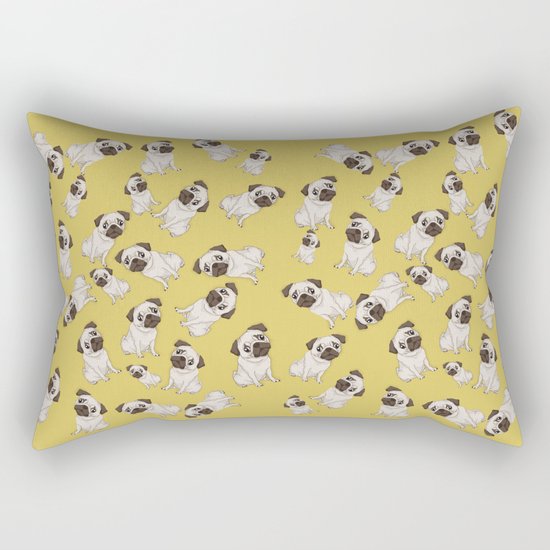 Pug Pattern Rectangular Pillow