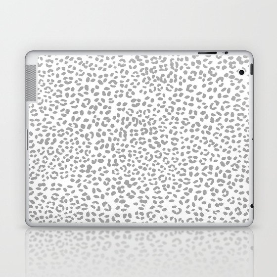 Leopard Spots Pattern (gray/white) Laptop & iPad Skin