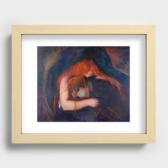 Love and Pain (Vampire) Edvard Munch Painting Recessed Framed Print
