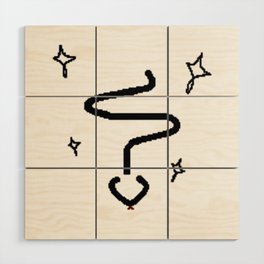 Snake with Lines & Stars Wood Wall Art