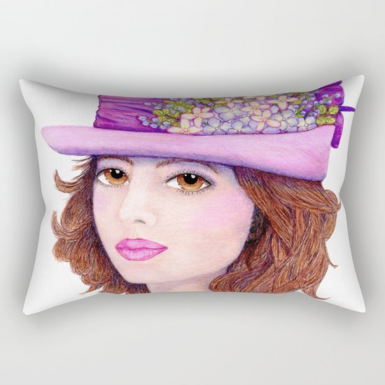 Doe-Eyed Girl by Jane Purcell Rectangular Pillow