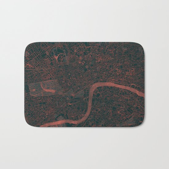 London Map Red Bath Mat