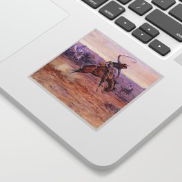 “Bucking Bronco” by Charles M Russell Sticker