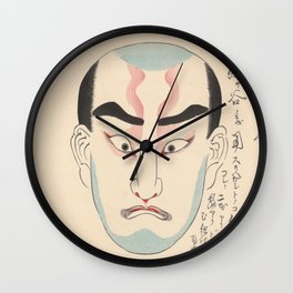 KABUKI Mask Traditional Make-Up Theatre Kanteiryu Blue Wall Clock | Vintageprint, Kabukiprint, Kabukiart, Samuraiprint, Graphicdesign, Facemask, Japanmask, Samuraiactor, Antiqueprint, Funnymasks 