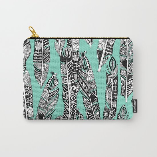 geo feathers mint Carry-All Pouch