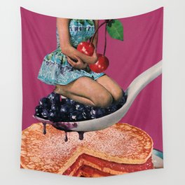 Cherry Pancakes Wall Tapestry