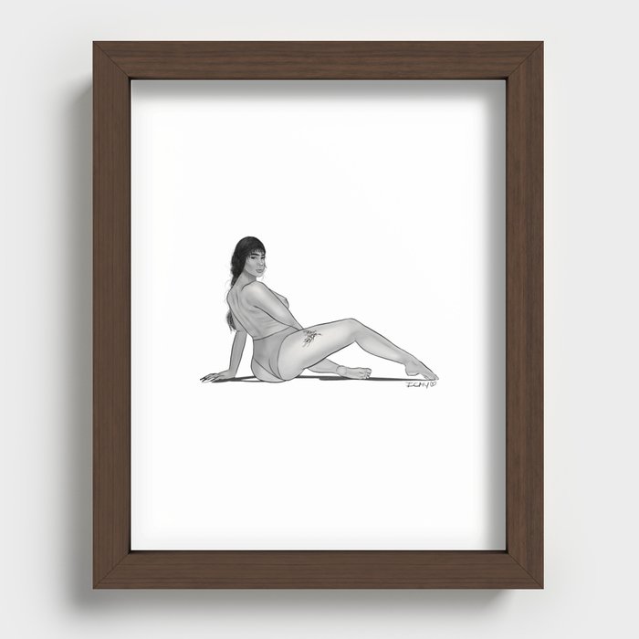Butterfly Tattoo Babe Recessed Framed Print