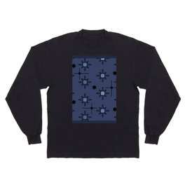 Atomic Sky Starbursts Navy Blue Long Sleeve T-shirt