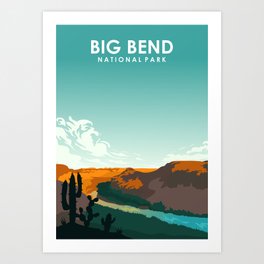 Big Bend National Park Travel Poster Art Print
