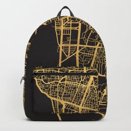 BEIRUT LEBANON GOLD ON BLACK CITY MAP Backpack