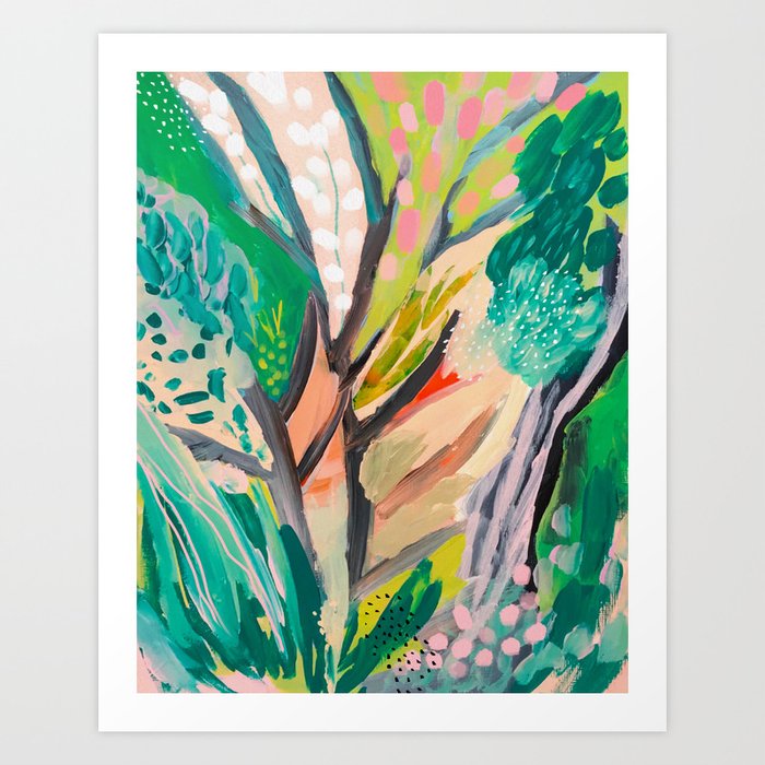 Tree And Leaf Abstract Painting Art Print By Artandghosts Society6