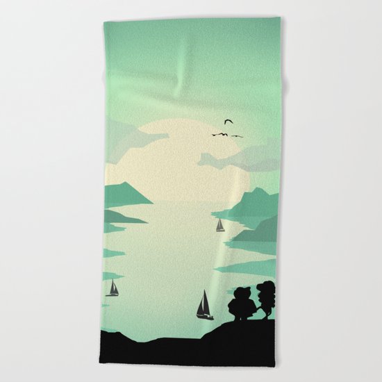 Sunrise of love Beach Towel