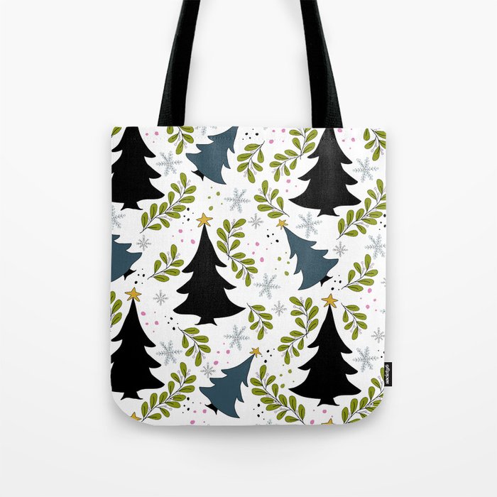 Merry Christmas Tree Gift Wrap Tote Bag