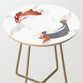 Japanese style two artistic carp Side Table