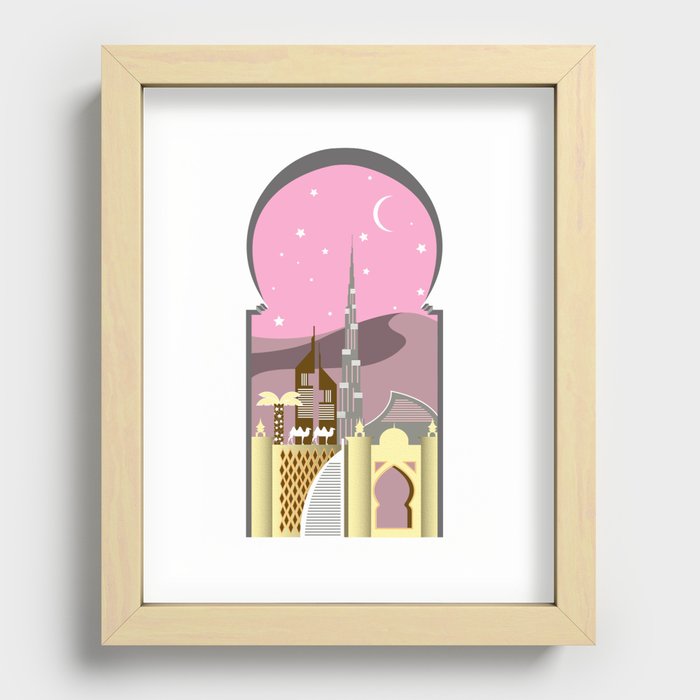 Pink Dubai Recessed Framed Print