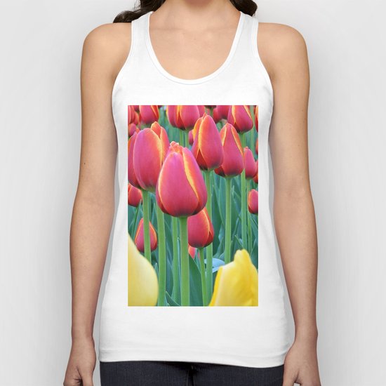 Tulips Red and Yellow Unisex Tank Top
