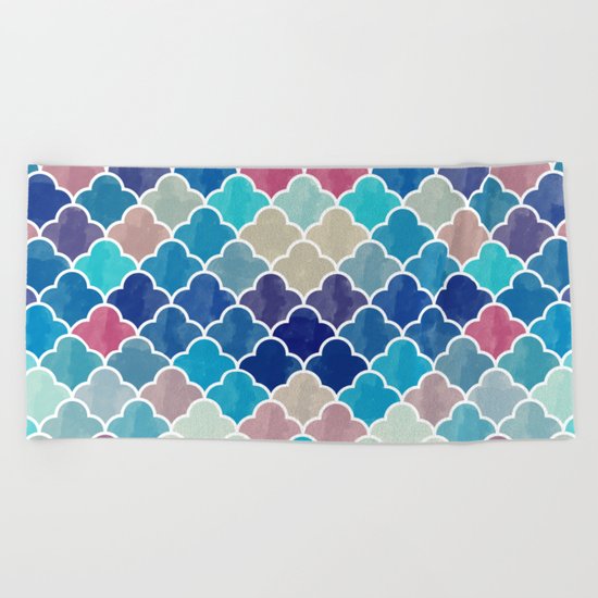 Watercolor Lovely Pattern VVXV Beach Towel