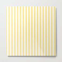 Modern geometrical baby yellow white stripes pattern Metal Print | Lines, Striped, Curated, Stripespattern, Stripes, Geometricalpattern, Geometrical, Pastelcolor, Abstractpattern, Blushyellow 