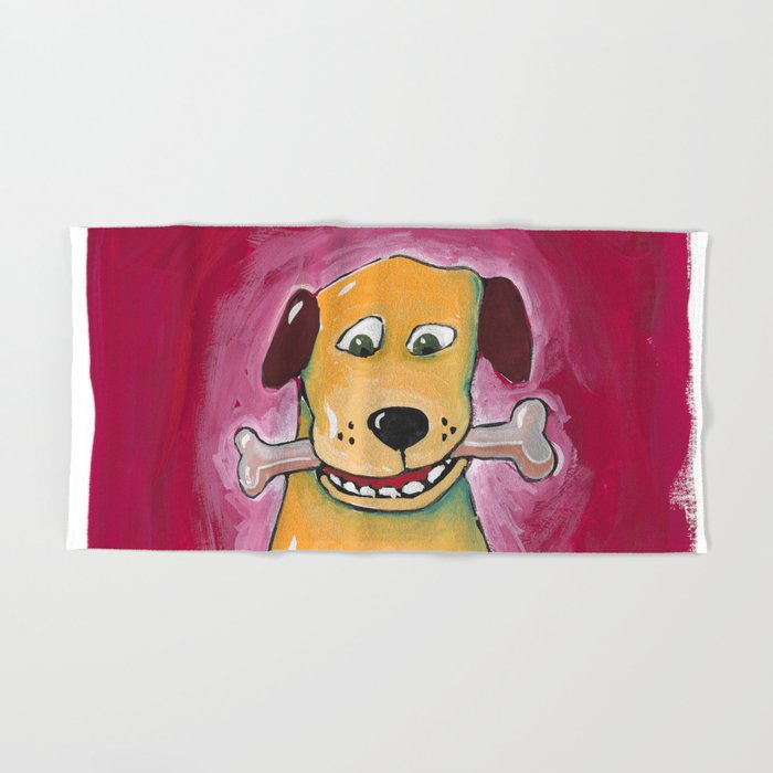 Dog With Bone Hand Bath Towel By Tedmeyer Society6