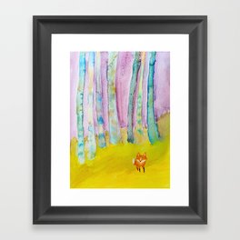 fox in colorful forest Framed Art Print