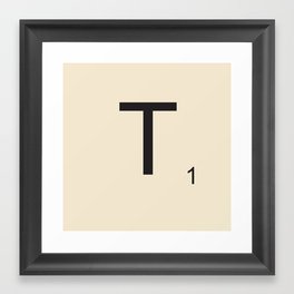 Scrabble Lettre T Letter Framed Art Print