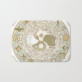 Let Love Be the Foundation Bath Mat | Yinyang, Peaceonearth, Pastel, Heartsymbol, Unity, Treeoflife, Religioussymbol, Watercolor, Peaceful, Graphicdesign 