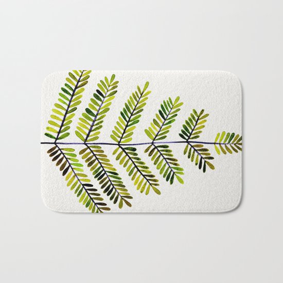 Green Leaflets Bath Mat