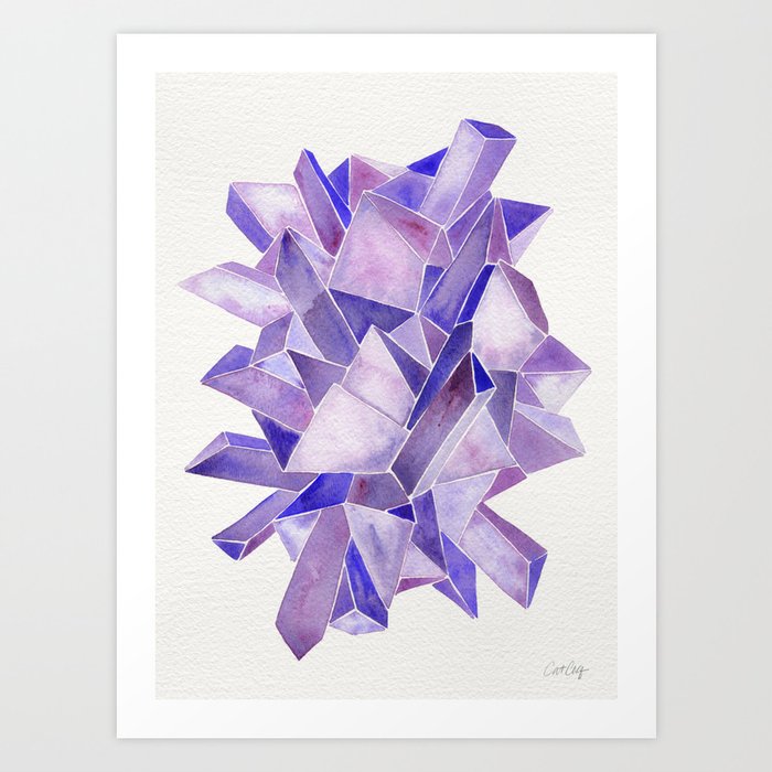 Amethyst Watercolor Art Print