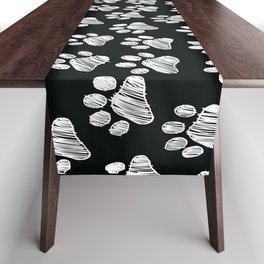 Paws doodle seamless pattern. Digital Illustration Background. Table Runner