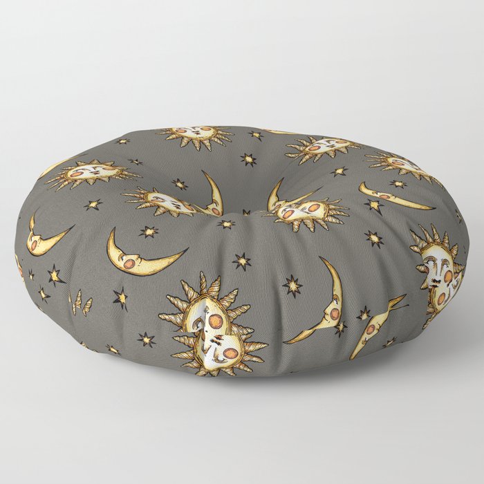 Sun Moon and Stars (mink) Floor Pillow