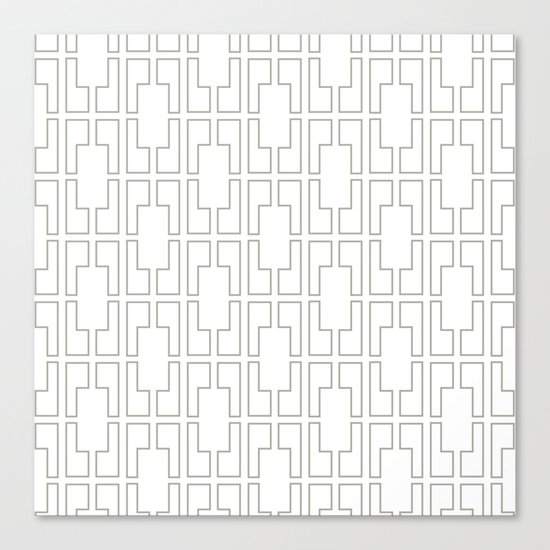 Simply Mid-Century Retro Gray on White Canvas Print