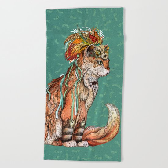 Witch Cat Beach Towel