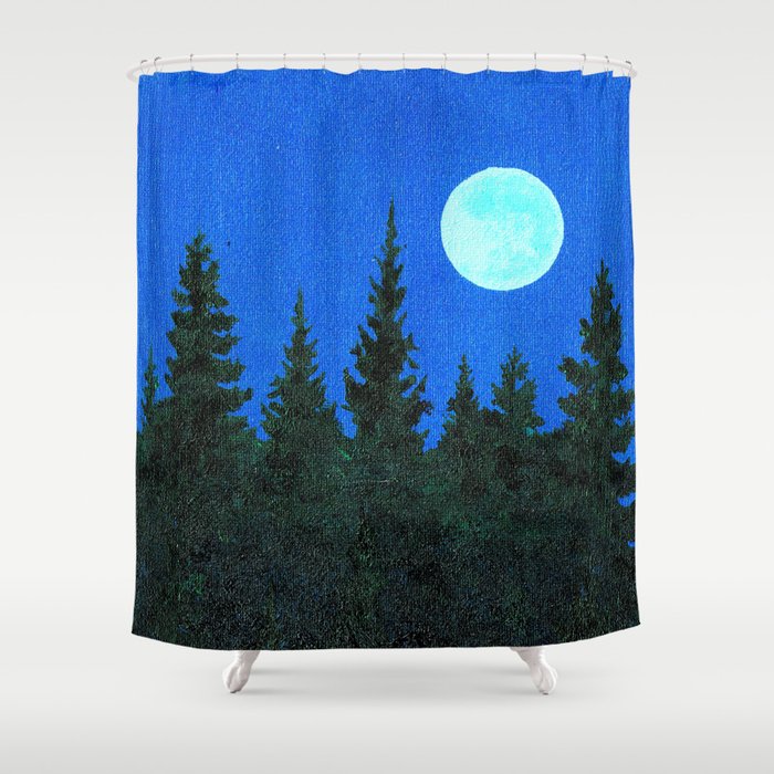 Once Upon A Blue Moon Shower Curtain By Janremy Society6 Once Upon A Blue Moon Shower Curtain
