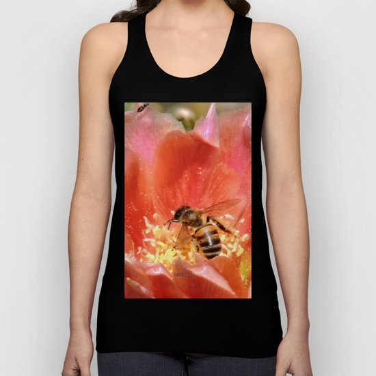 Prickly Pear Cactus Blossom with Visitor Unisex Tank Top