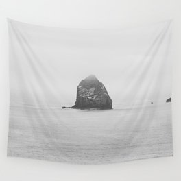 Black and White Summer Sunset - Ocean Beach Landscape Wall Tapestry