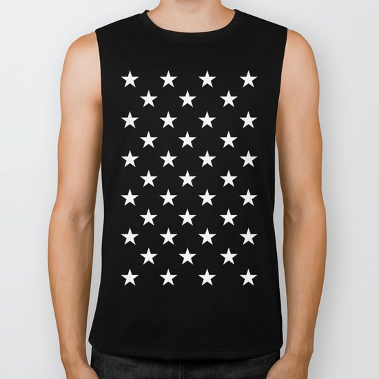 Stars (White/Magenta) Biker Tank