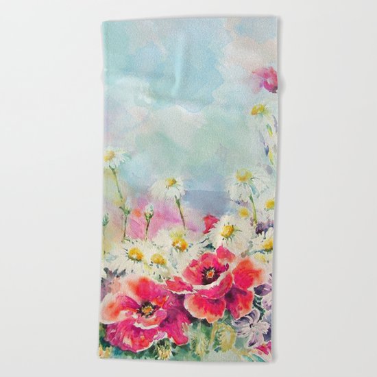 Poppies 07 Beach Towel