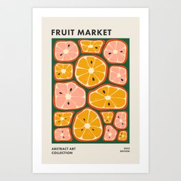 Fruit Market Retro Kitchen Art 1 Art Print