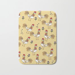 Silly Chicken Bath Mat | Chicken, Cute, Doodle, Cartoonchicken, Painting, Digital, Silly, Cartoonrooster, Chic, Illustration 
