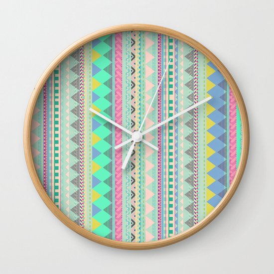 PASTEL AZTEC Wall Clock