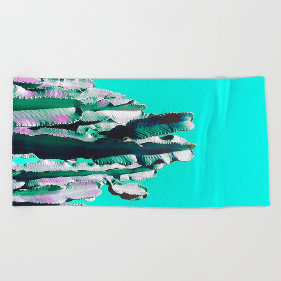 Majestic Cactus - Aqua Beach Towel
