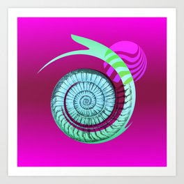 CRAZY SNAIL - Simple Surreal Psychedelic  Illustration  Art Print
