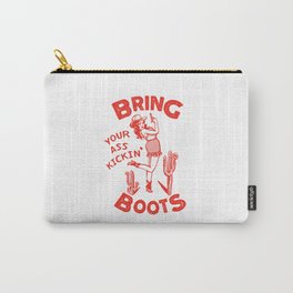 Bring Your Ass Kicking Boots! Cute & Cool Retro Cowgirl Design Carry-All Pouch