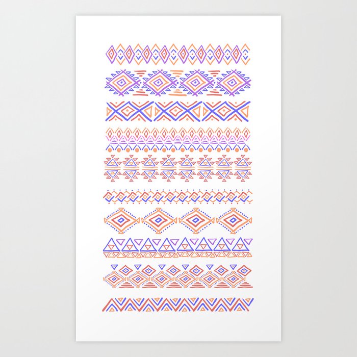 Abstract Geometric Line Patterns Art Print By Olgaberlet Society6