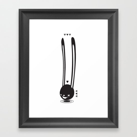 I CAN HEAR YOU ! - LONG EAR BUNNY Framed Art Print