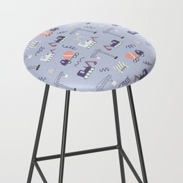 Blue background construction repeat pattern Bar Stool