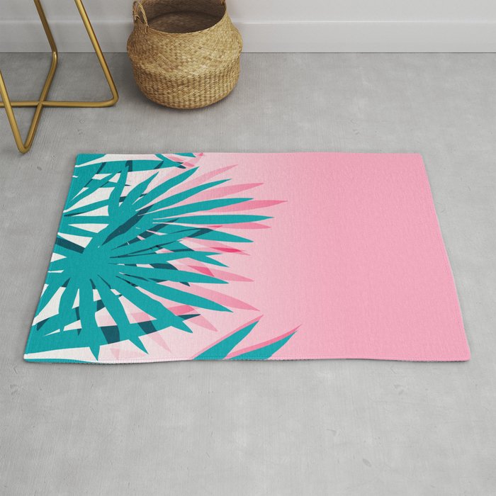 Dissed - memphis retro vintage neon pink pastel ombre trendy girl gift for hipster urban beach goer Rug